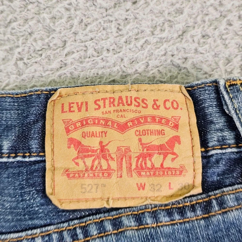 Levis 527 Jeans Mens 32x30 Blue Bootcut Denim Medium Wash Casual Pants